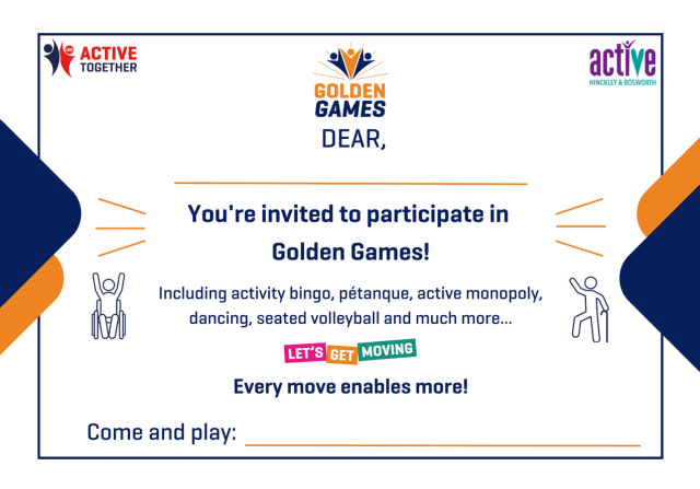 Golden Games Invitation Card - Hinckley and Bosworth District
