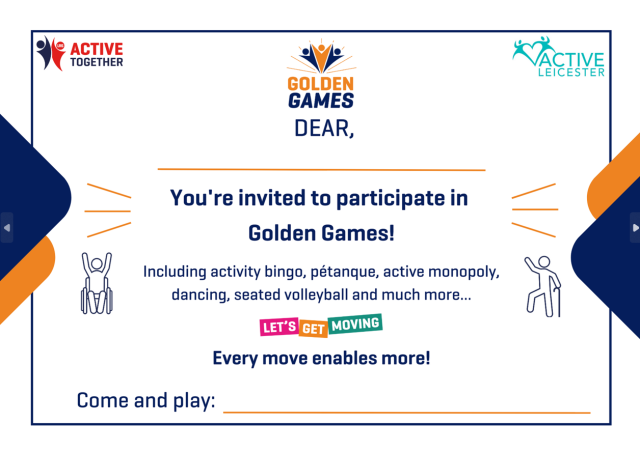 Golden Games Invitation Card - Leicester City District
