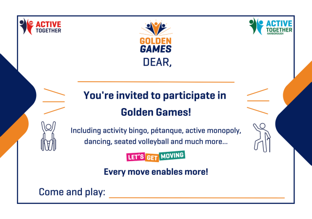 Golden Games Invitation Card - Harborough District