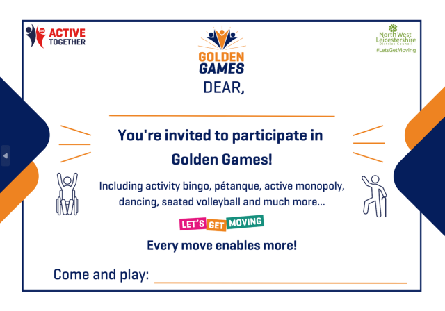 Golden Games Invitation Card - North West Leicester District
