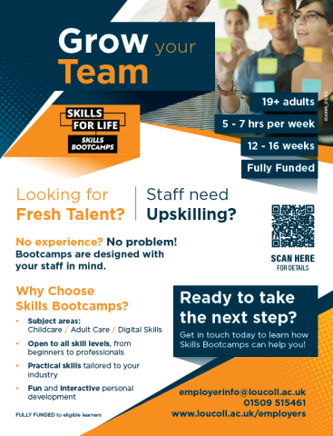 Skills Bootcamps available - Digital Skills, Childcare and Adult Care